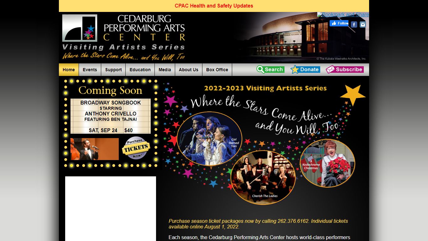 Cedarburg Performing Arts Center (CPAC) – Visiting Artists Series